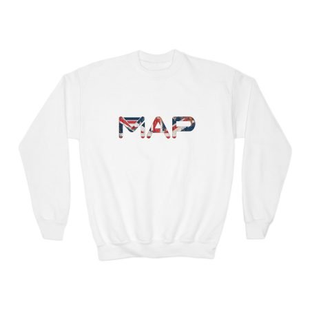 Youth Map Sweatshirt, Cozy Youth Hoodie, Unique Crewneck, Gift for Adventurers, Map Design for Travel Lovers