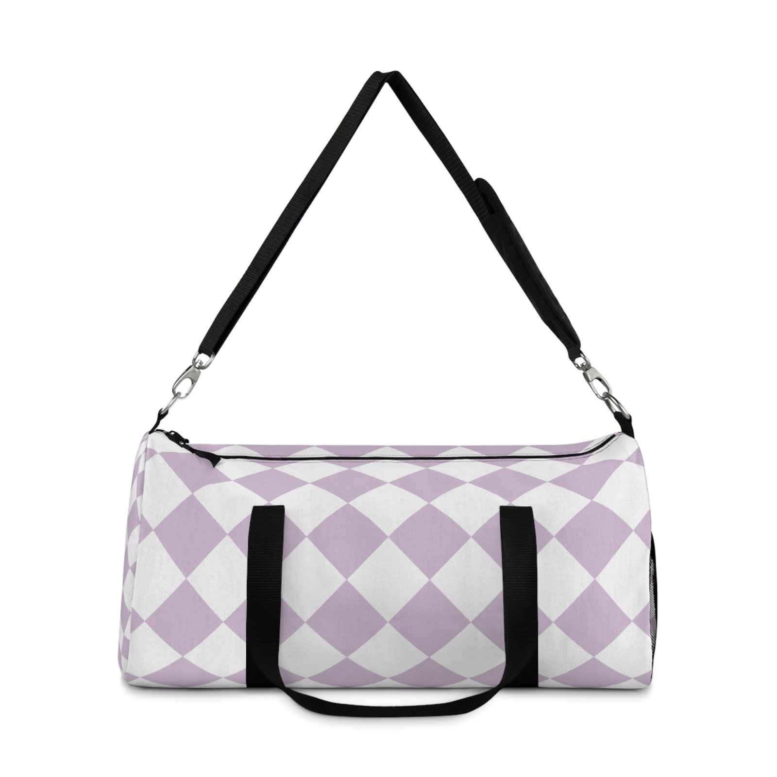 Chic Lavender Checkered Duffel Bag for Gym, Travel, Weekend Getaways, Stylish Storage, Fitness Fashion, Gift Idea - Image 2
