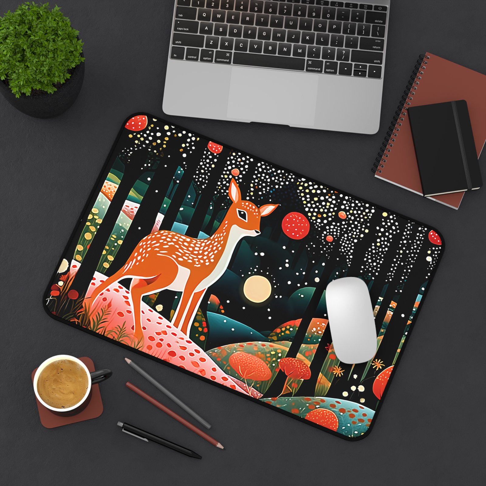 Nature-Inspired Desk Mat with Deer Design, Mouse Pad for Home Office, Gift for Nature Lovers, Animal Artwork, Desk Decor - Image 4