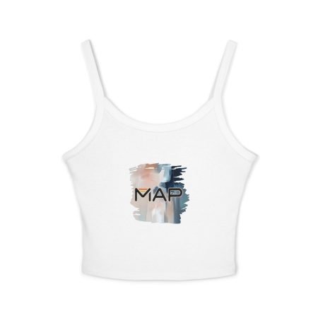 Stylish Women's Spaghetti Strap Tank Top with 'MAP' Design, Casual Summer Wear, Beach Outfits, Yoga Tops, Gifts for Her