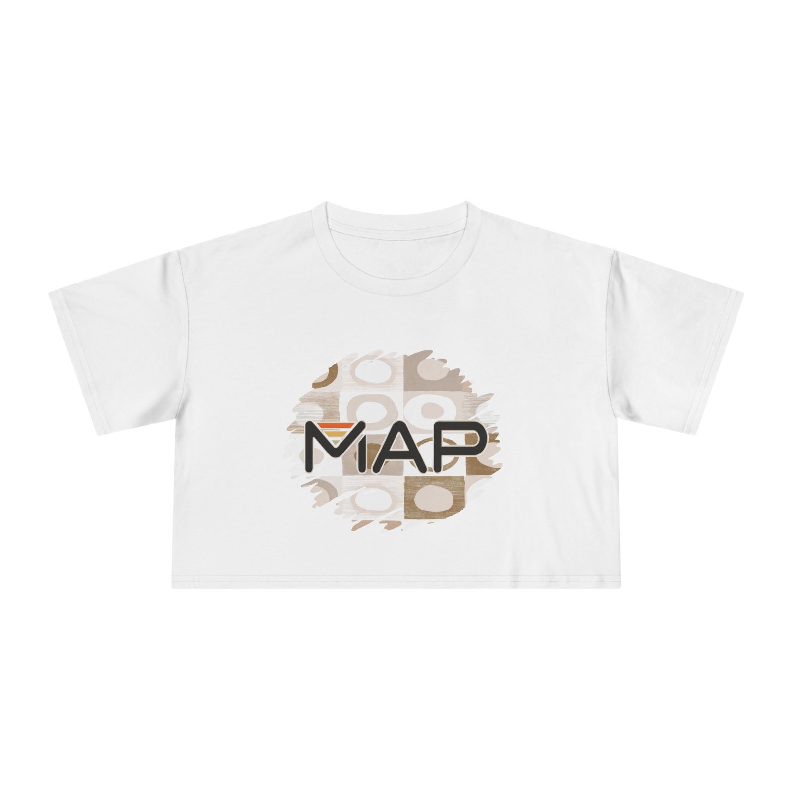 Stylish Women's Crop Tee with MAP Design | Trendy Summer Shirt, Casual Daily Wear, Gift for Her, Stylish Layering Top, Unique Graphic Tee