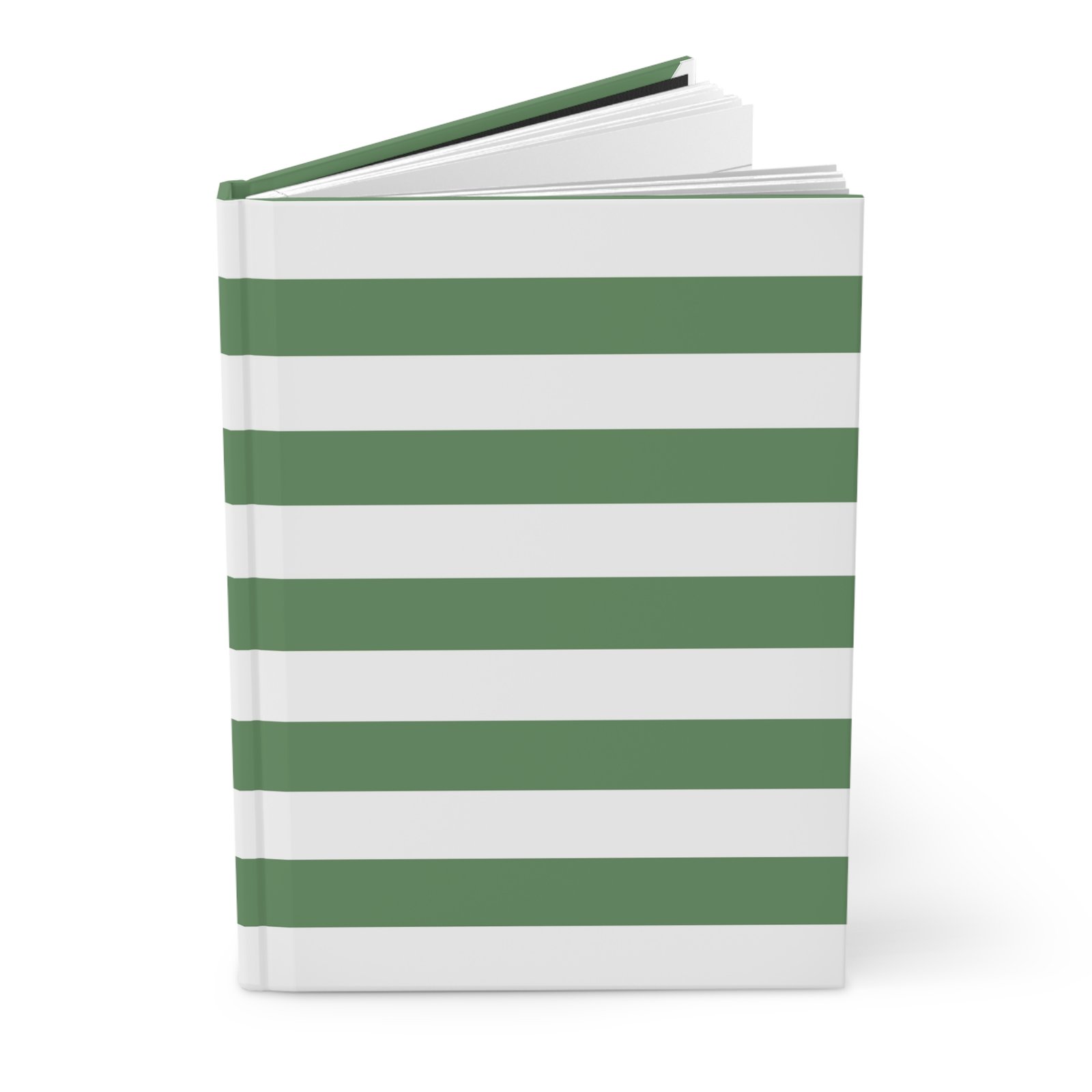 Stylish Hardcover Journal, Elegant Green Striped Notebook for Writing, Gift for Students, Journal for Reflection, Eco-Friendly Diary - Image 3