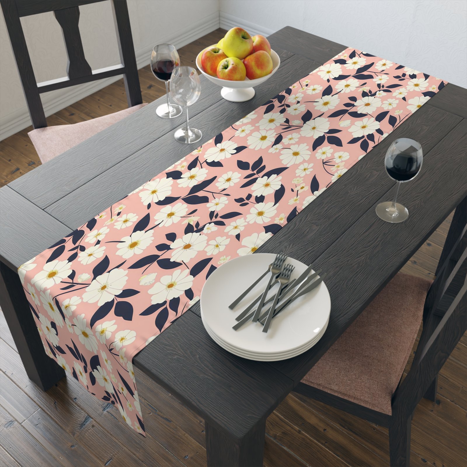 Floral Cotton Table Runner | Elegant Dining decor, Home Table Decoration, Spring Table Setting, Perfect for Events & Gatherings - Image 8