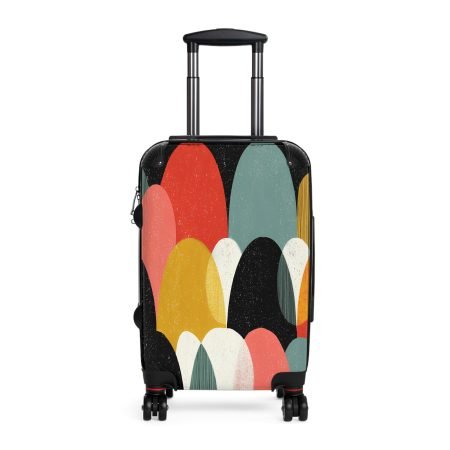 Colorful Modern Suitcase, Stylish Luggage, Travel Accessory, Weekend Getaway Bag, Unique Carry-On, Vacation Essentials
