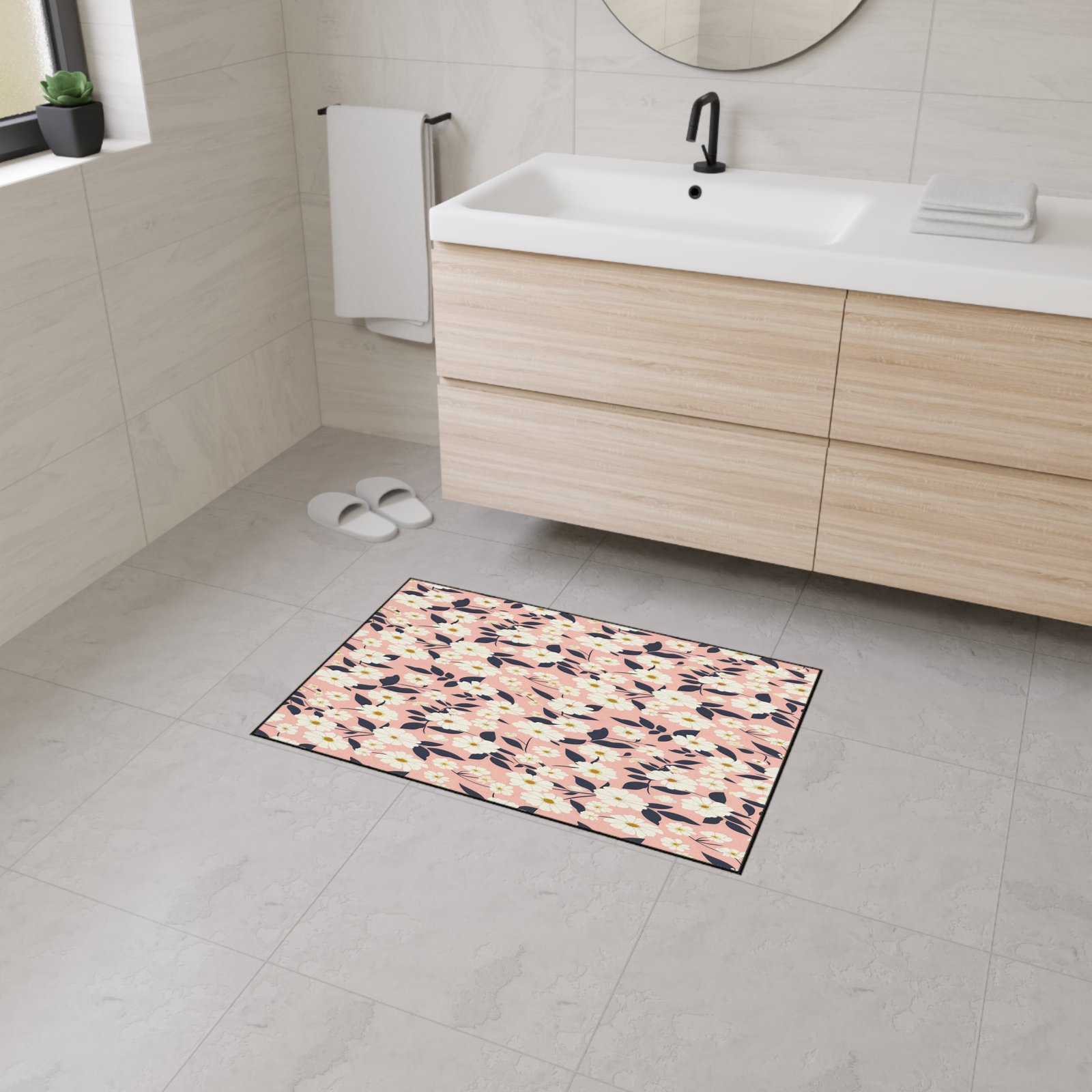 Floral Heavy Duty Floor Mat - Durable Area Rug, Stylish Non-Slip Mat, Home Decor, Gift for Housewarming, Kitchen Accessory - Image 11