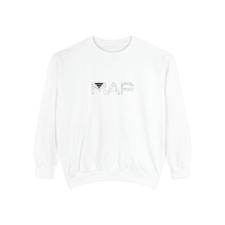 Map Graphic Unisex Sweatshirt, Cozy Streetwear, Perfect Gift for Travelers, Layering Essential, Unique Fashion Statement