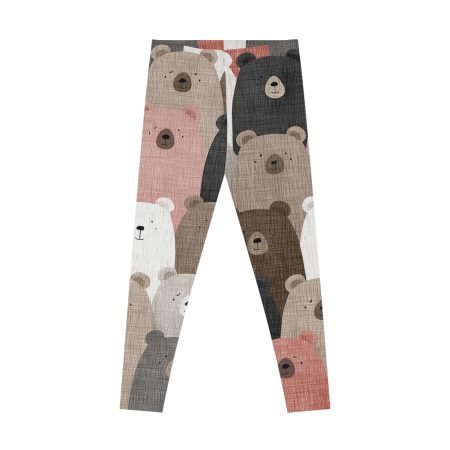 Cozy Animal Print Leggings - Perfect for Casual Days, Workouts, or Nature Walks - Bear Pattern, Comfy Fit, Gift for Animal Lovers