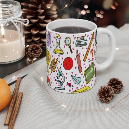 Whimsical School-Themed Mug - Perfect for Teachers, Students, Back to School Gifts, Study Sessions, Educational Decor