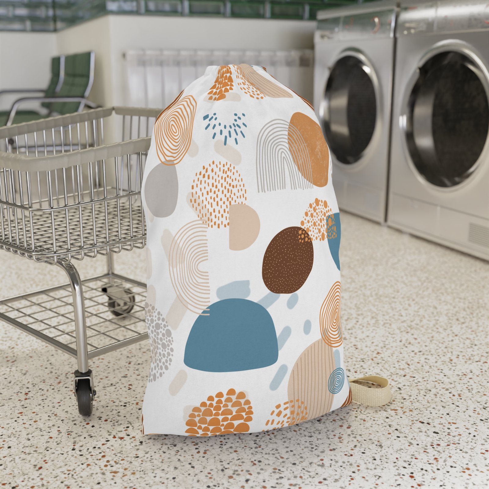 Stylish Laundry Bag with Abstract Design, Modern Laundry Basket, Home Storage Solution, Unique Gift for College Students, Travel Organizer - Image 7