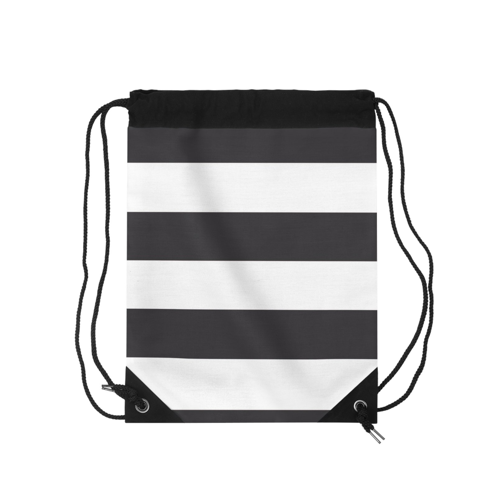 Stylish Black and White Striped Drawstring Bag, Gym Bag, Beach Bag, Casual Backpack, Gift for Her, Travel Accessory - Image 2