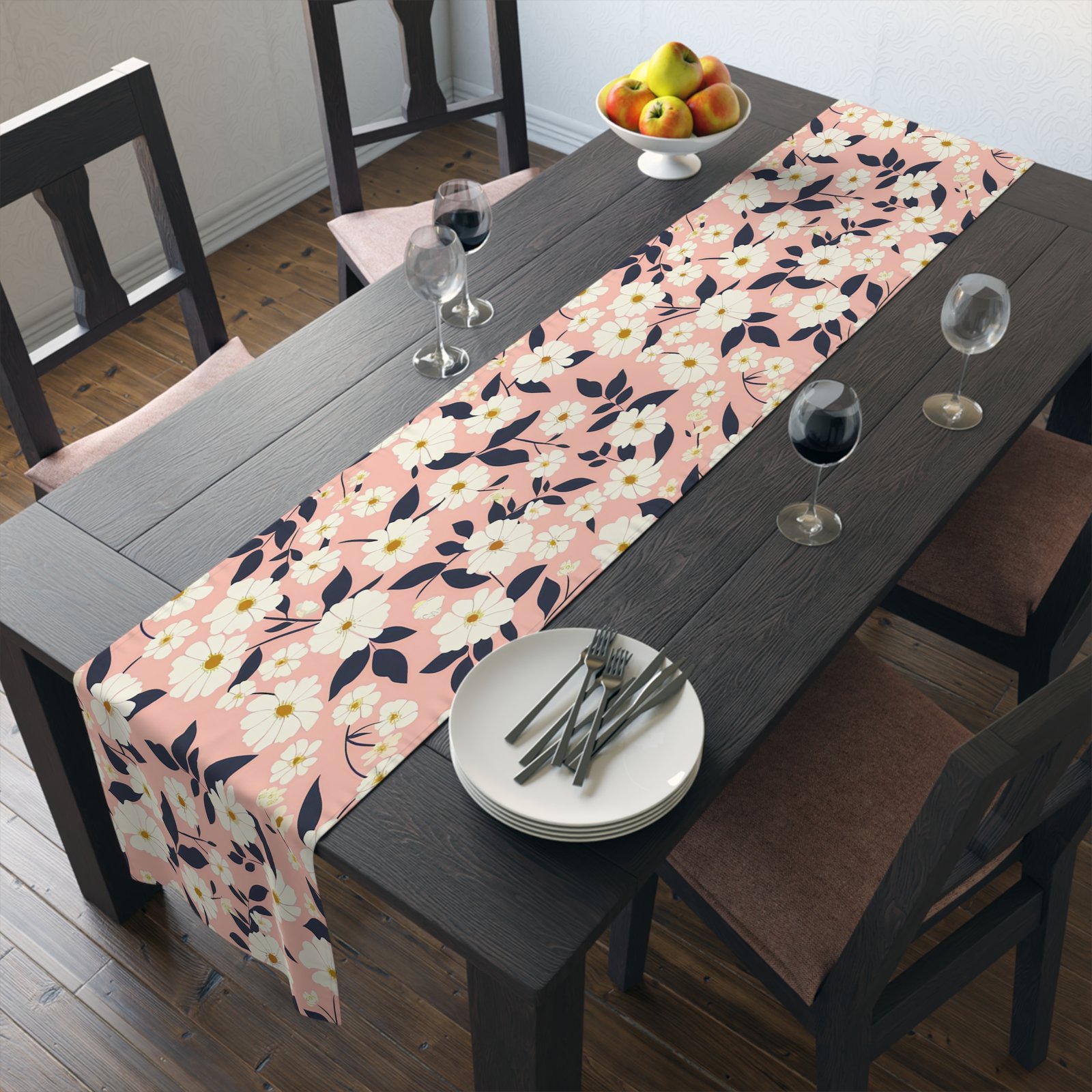 Floral Cotton Table Runner | Elegant Dining decor, Home Table Decoration, Spring Table Setting, Perfect for Events & Gatherings - Image 16