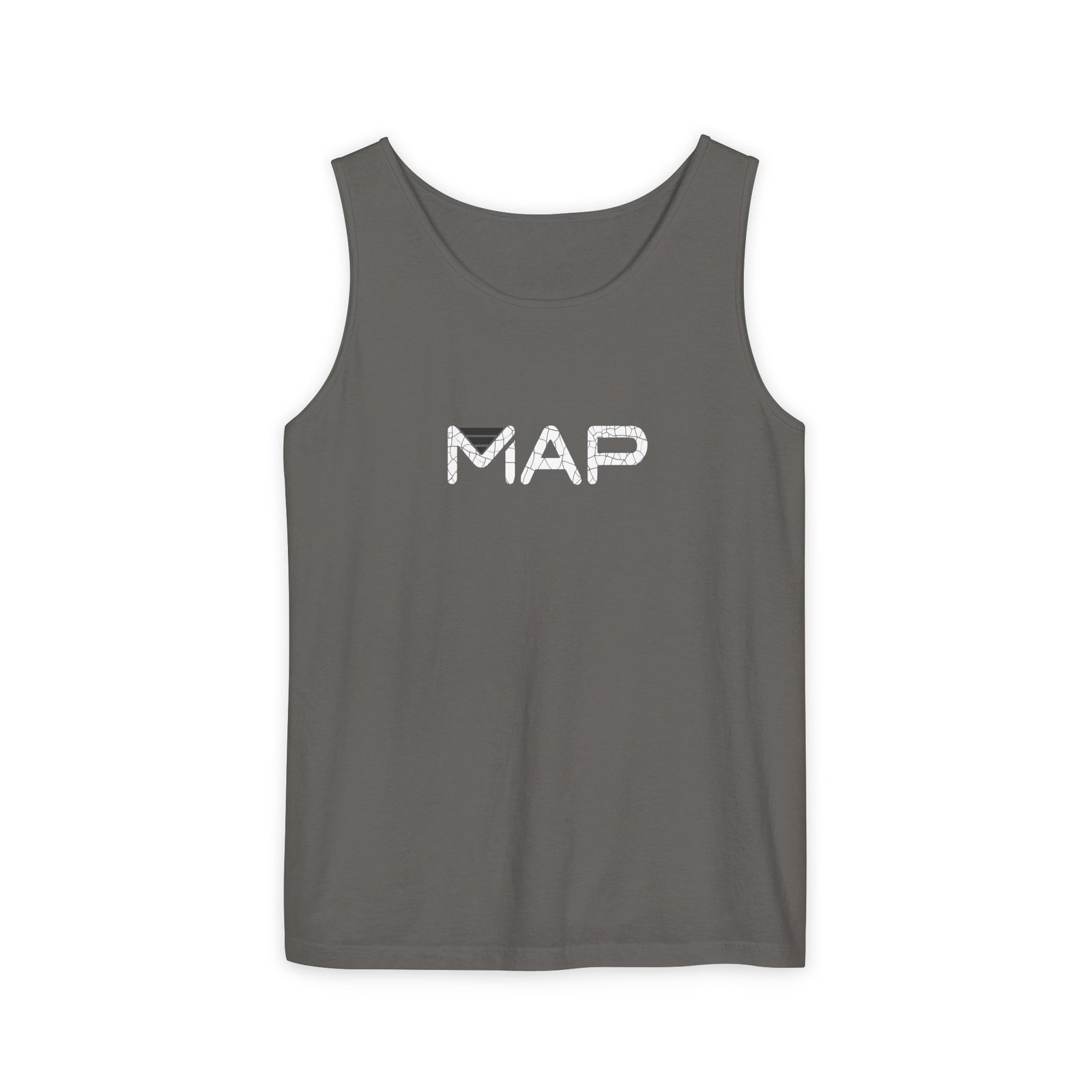Unisex Garment-Dyed Tank Top with MAP Design, Summer Fashion, Casual Wear, Travel Lover Gift, Beach Outfit - Image 9