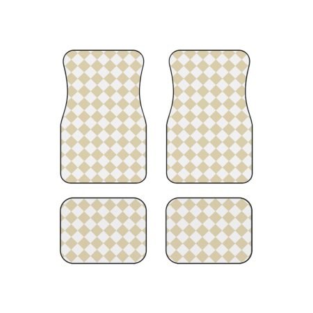 Chic Car Mats Set, Stylish Checkered Floor Mats, Modern Vehicle Accessories, Car Decor, Gift for Car Lovers, Home Decor