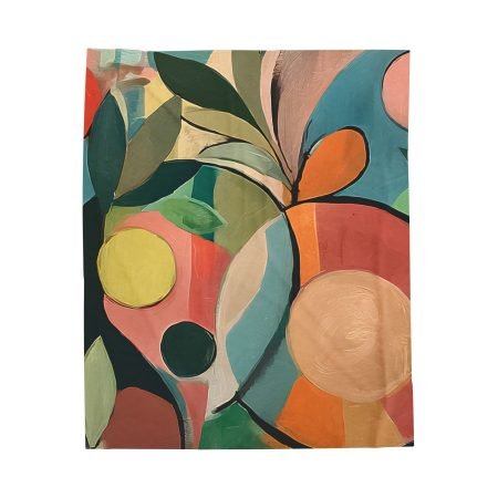 Colorful Abstract Velveteen Plush Blanket, Cozy Throw for Home Decor, Gift for Her, Living Room Essential, Boho Style