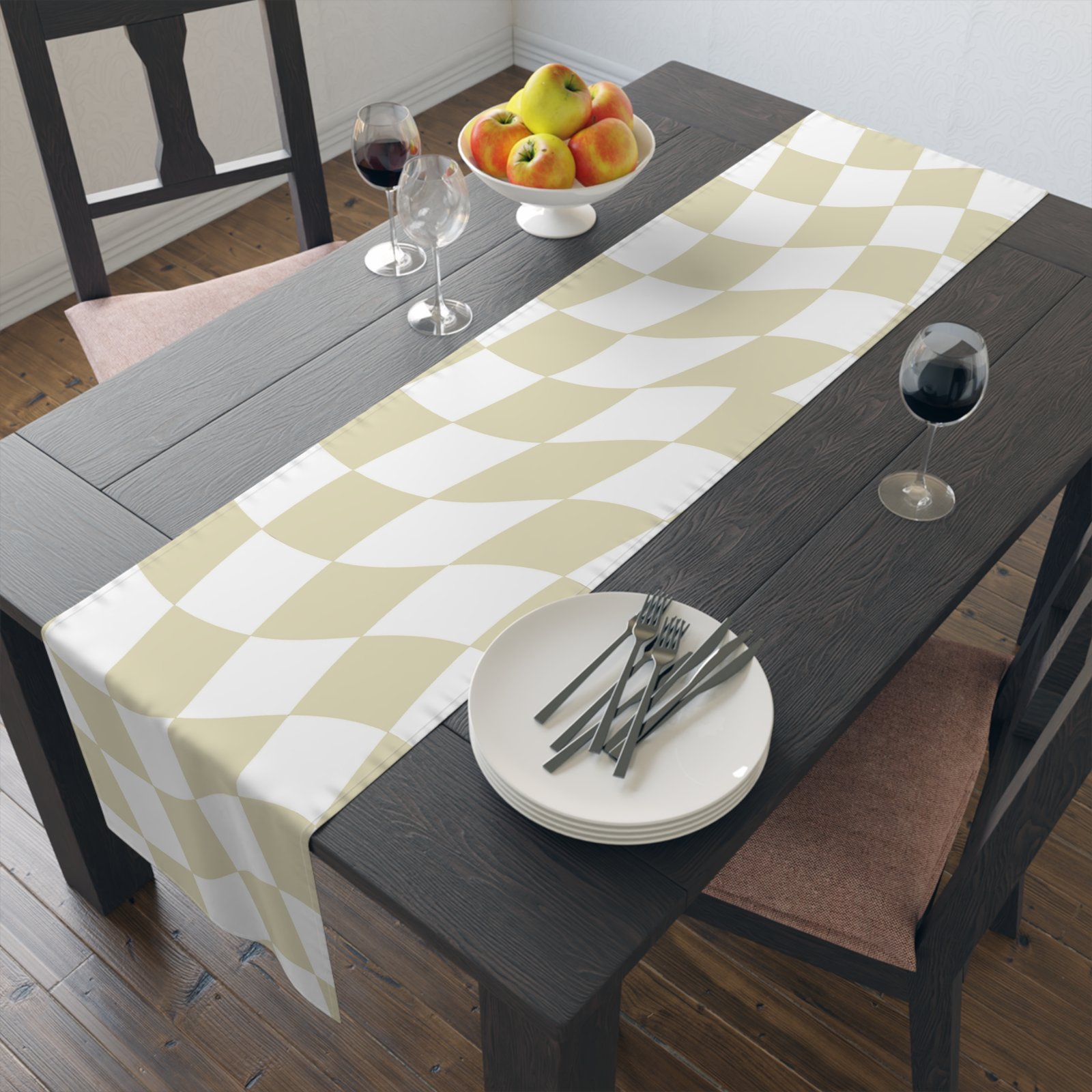 Stylish Checkered Table Runner, Chic Home Decor, Dining Table Accent, Perfect for Parties, Weddings, and Seasonal Gatherings - Image 4