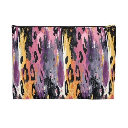 Colorful Leopard Print Accessory Pouch, Makeup Bag, Storage Case, Gift for Her, Travel Organizer