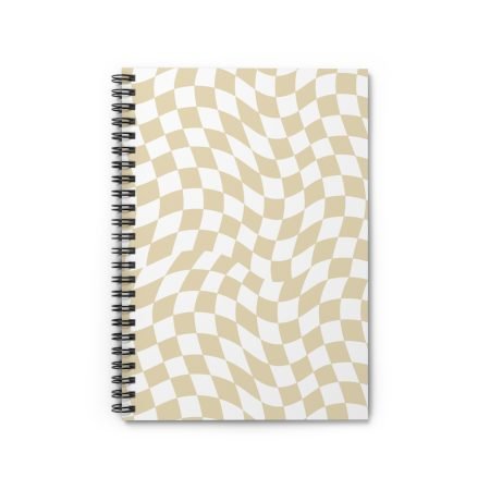 Trendy Spiral Notebook - Ruled Line, Checkered Design Journal for Students, Gift for Writers, Note-taking, School Supplies, Office Decor