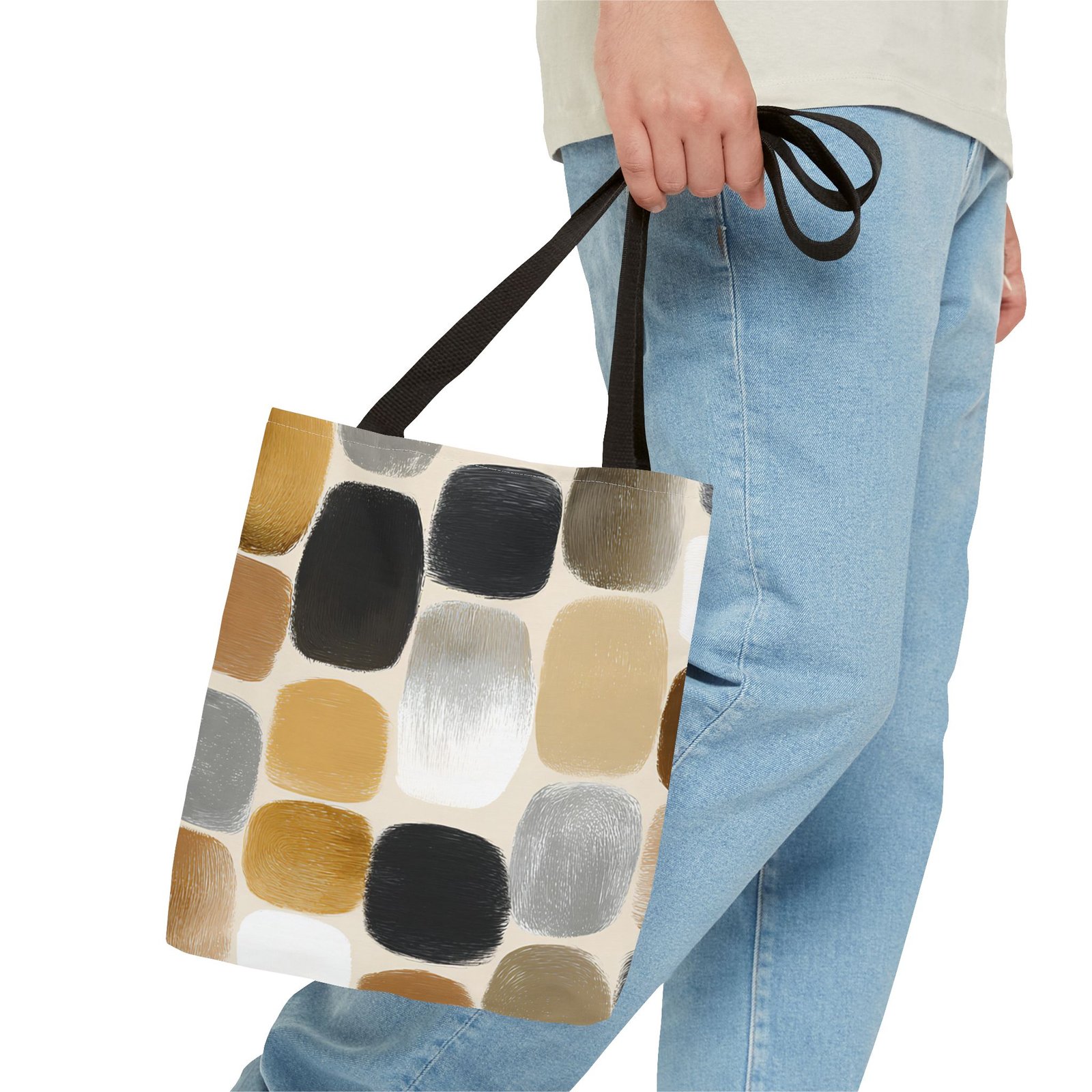 Chic Abstract Tote Bag, Stylish Reusable Shopping Bag, Fashionable Handbag for Everyday Use, Eco-Friendly Gift, Minimalist Tote - Image 3