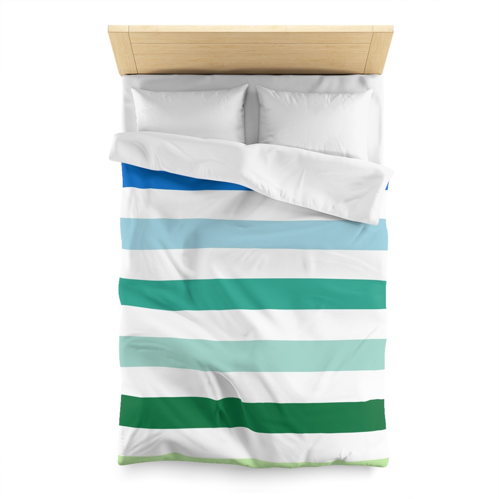 Coastal Striped Microfiber Duvet Cover | Soft Bedding for Beach Lovers | Summer Home Decor | Gift for Coastal Home | Bed Linens - Image 8