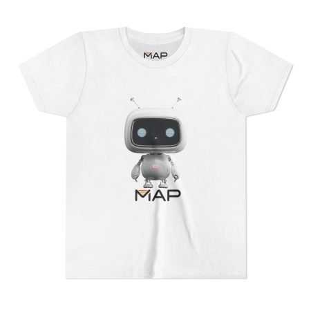 Robot-Themed Youth Tee, Fun Short Sleeve for Kids, Playful Gift for Birthdays and Holidays, Cartoon Character Shirt, Cool Graphic Tee