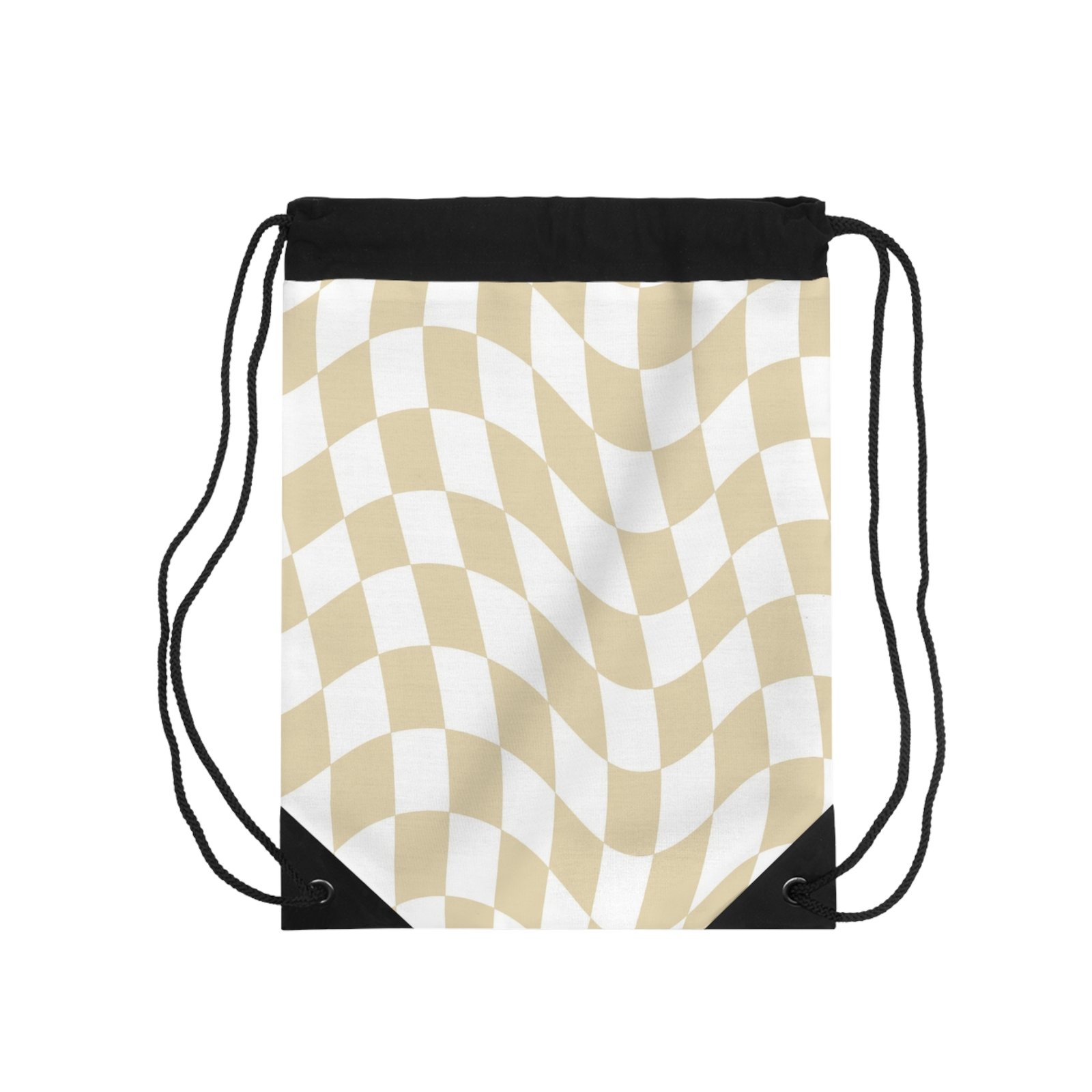 Checkered Drawstring Bag, Stylish Backpack, Sports Accessories, Travel Essentials, Gym Gear, Gift for Students