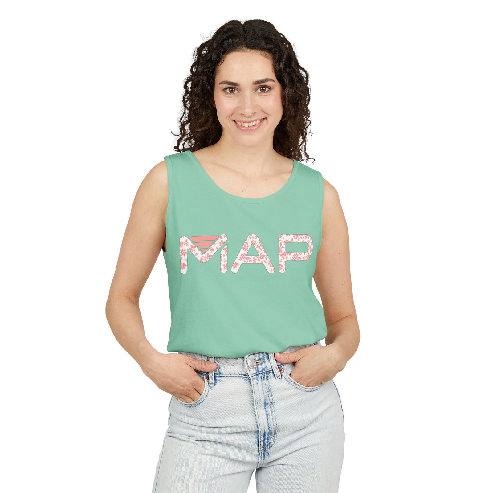 Garment-Dyed Tank Top with MAP Design, Comfortable Summer Tee, Casual Wear, Travel Shirt, Map Lover Gift - Image 43