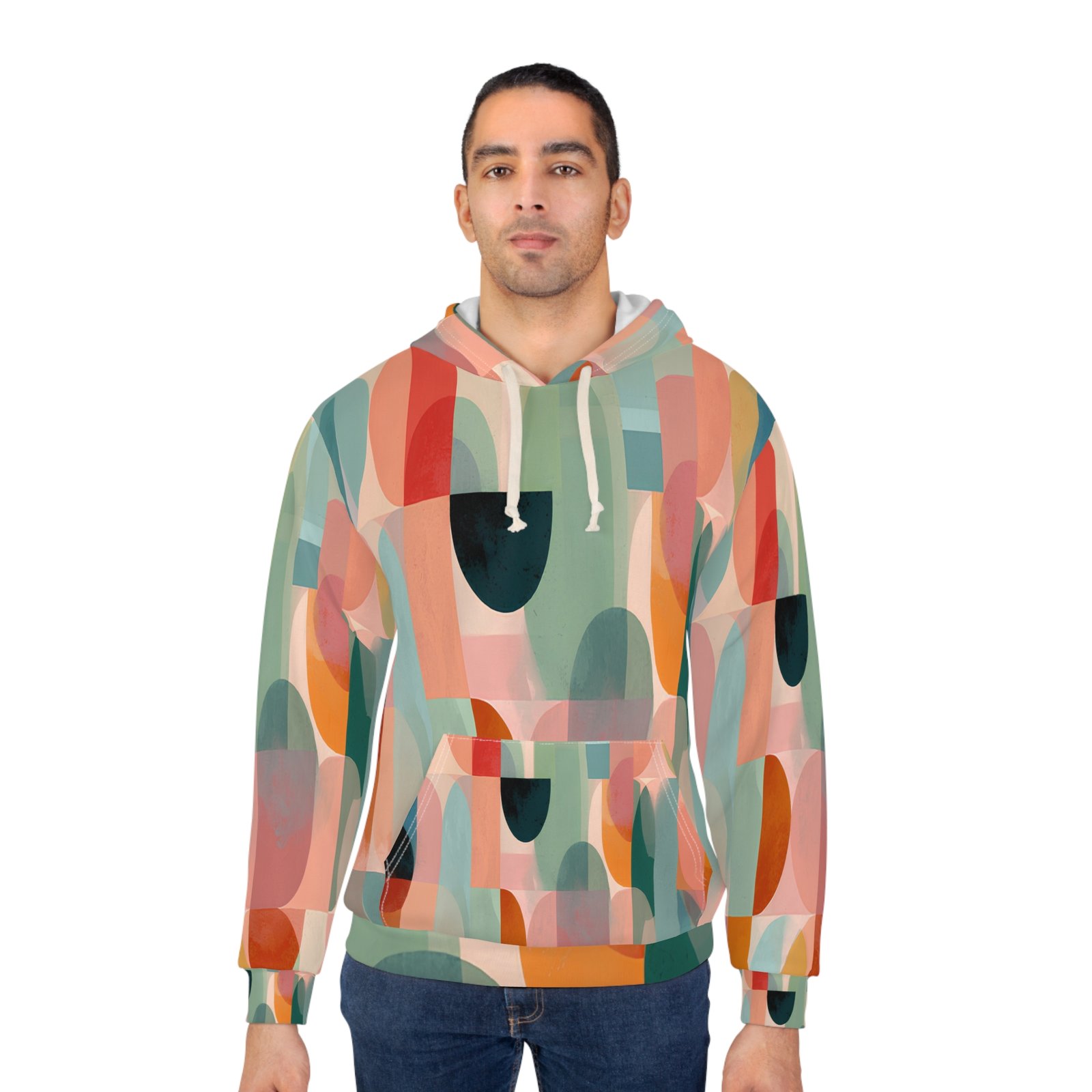 Colorful Abstract Unisex Pullover Hoodie, Trendy Streetwear, Casual Loungewear, Perfect Gift for Art Lovers and Cozy Nights, Fashion - Image 4