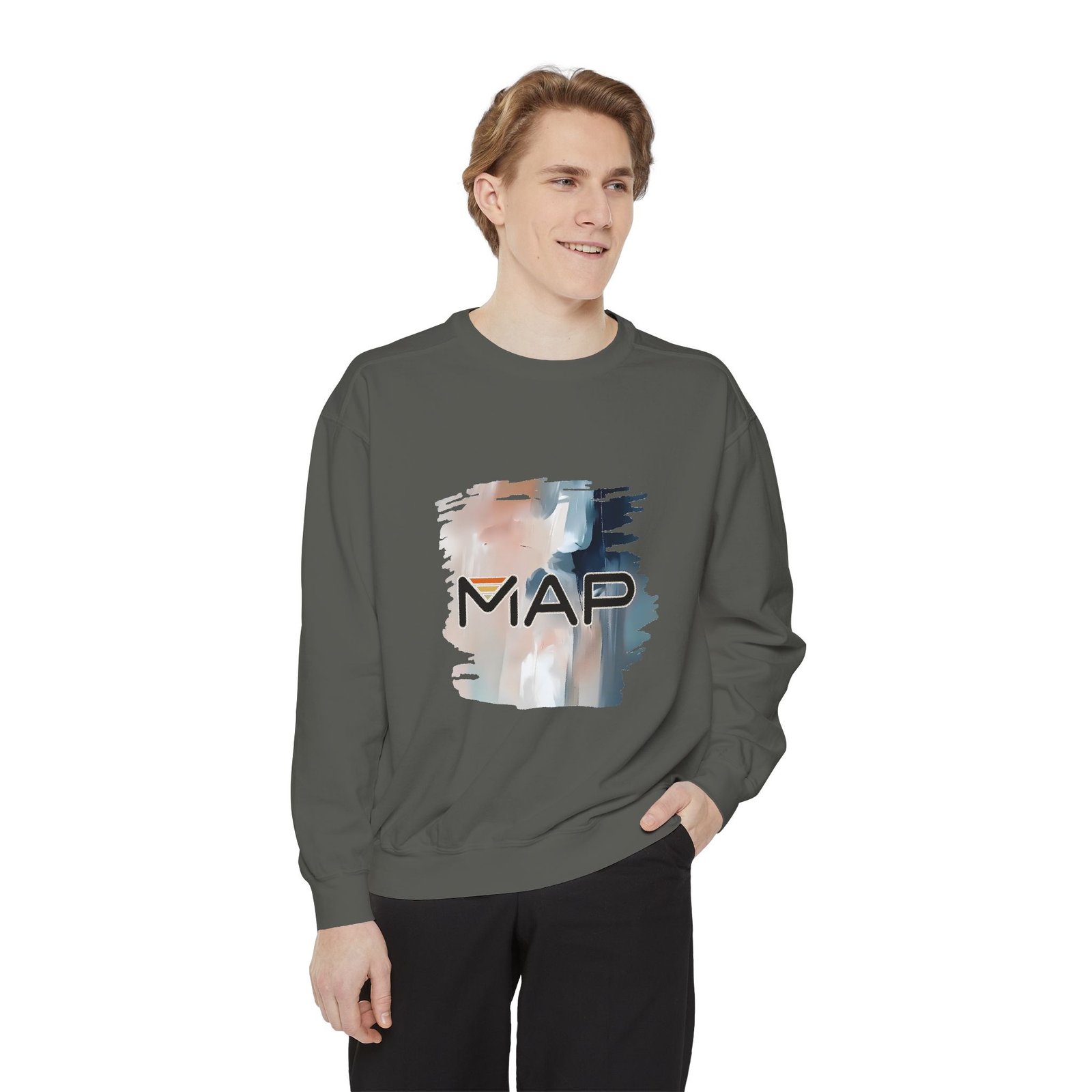 Map-Inspired Unisex Garment-Dyed Sweatshirt | Cozy Casual Wear, Perfect for Travel, Gift for Map Lovers, Fall Fashion, Unisex Sweaters - Image 11
