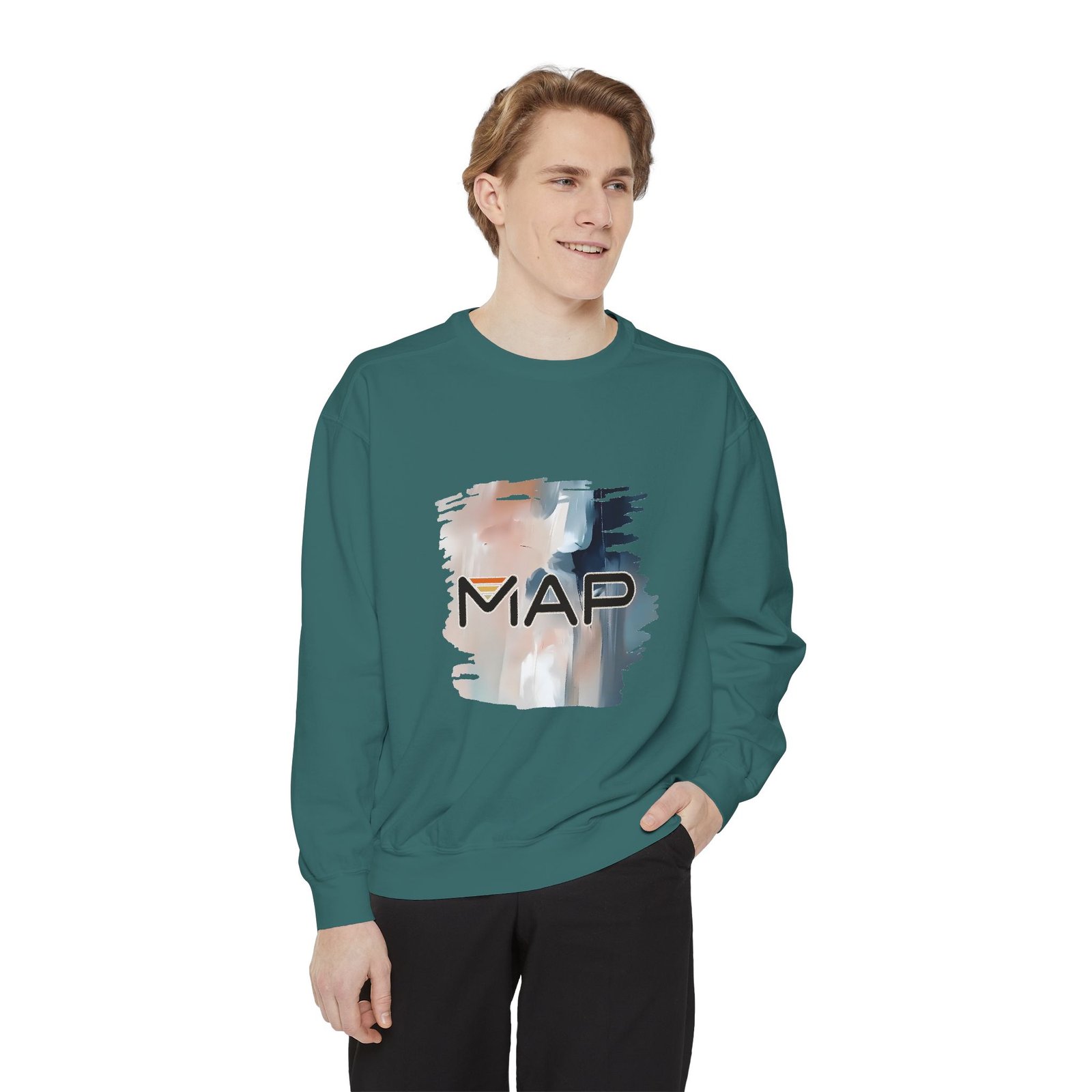 Map-Inspired Unisex Garment-Dyed Sweatshirt | Cozy Casual Wear, Perfect for Travel, Gift for Map Lovers, Fall Fashion, Unisex Sweaters - Image 23