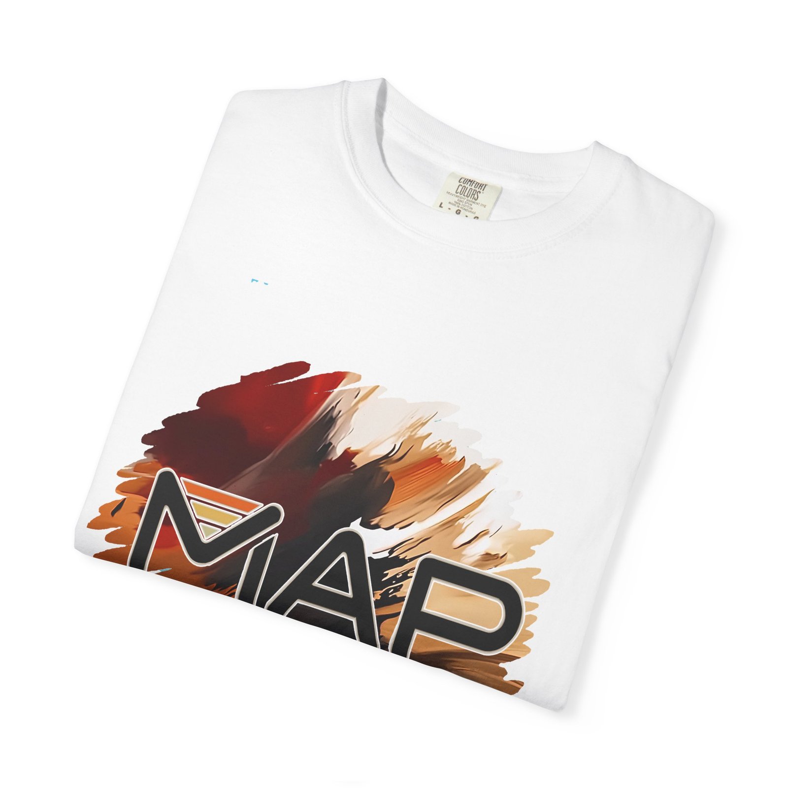 Garment-Dyed T-Shirt with Abstract Map Design, Casual Tee for Travel Lovers, Unisex Fashion, Perfect Gift for Adventurers, Graphic Tee - Image 3