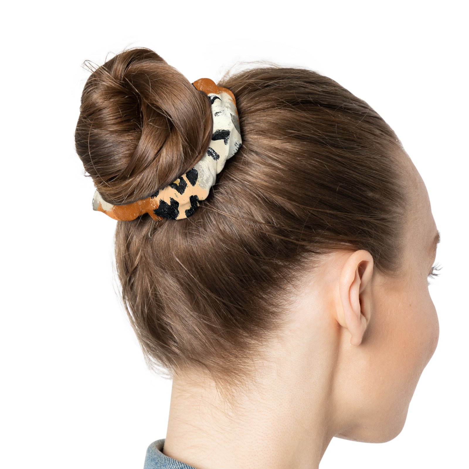 Trendy Animal Print Scrunchie, Boho Hair Accessory, Perfect for Gifts, Festivals, Everyday Wear, Floral Scrunchies - Image 3
