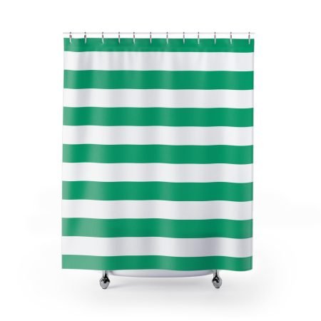 Striped Shower Curtains, Modern Bathroom Decor, Green and White Stripes, Bathroom Accessories, Cottage Chic Style, Gift for Homeowners