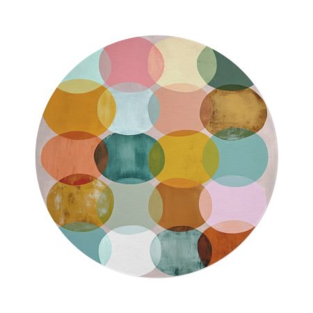 Colorful Geometric Round Rug | Modern Living Room Decor, Area Rug, Home Accessories, Indoor Rugs, Playroom Decoration