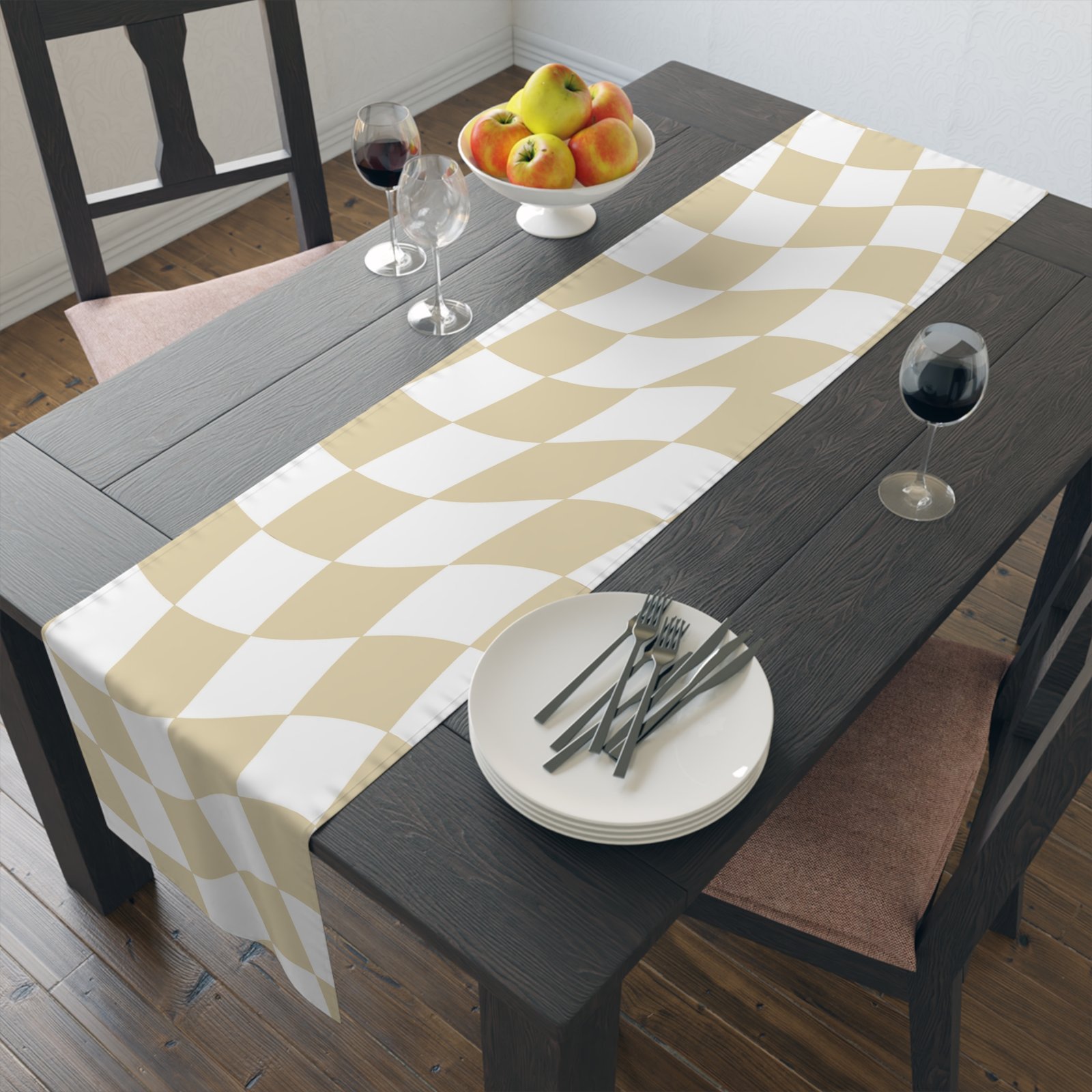 Stylish Checkered Table Runner, Chic Home Decor, Dining Table Accent, Perfect for Parties, Weddings, and Seasonal Gatherings - Image 8