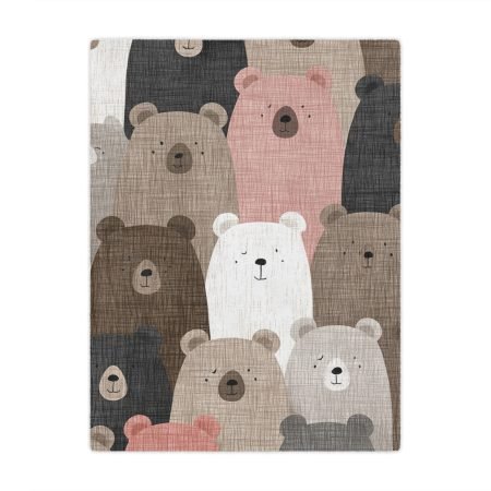 Cozy Minky Blanket Featuring Adorable Bear Design, Perfect for Snuggling, Baby Showers, Nursery Decor, Gift for Kids and Animal Lovers
