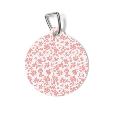 Floral Pet Tag, Cute Cat and Dog ID Tag, Personalized Pet Name Tag, Pet Accessories, Pet Lover Gift