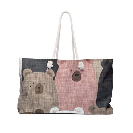 Cute Bear Weekender Bag | Travel Tote for Adventurers, Beach Bag, Gym Bag, Family Outing, Picnic Essentials