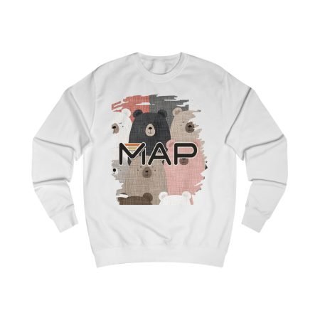 Map-Inspired Unisex Sweatshirt, Cozy Pullover, Earthy Tones, Gift for Travelers, Comfortable Casual Wear, Unique Style