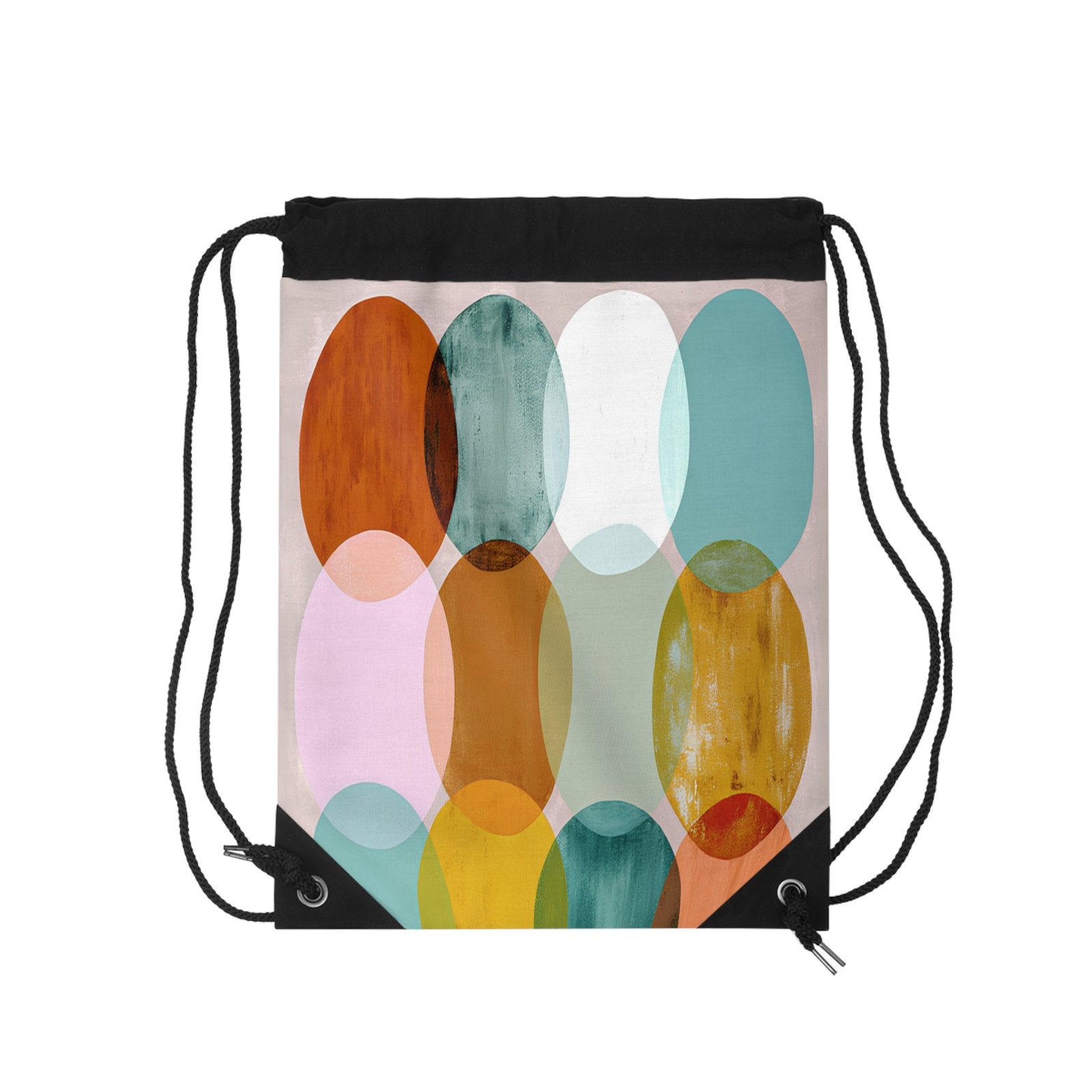 Colorful Abstract Drawstring Bag, Stylish Gym Bag, Tote for School, Art Print Backpack, Trendy Casual Accessories - Image 2