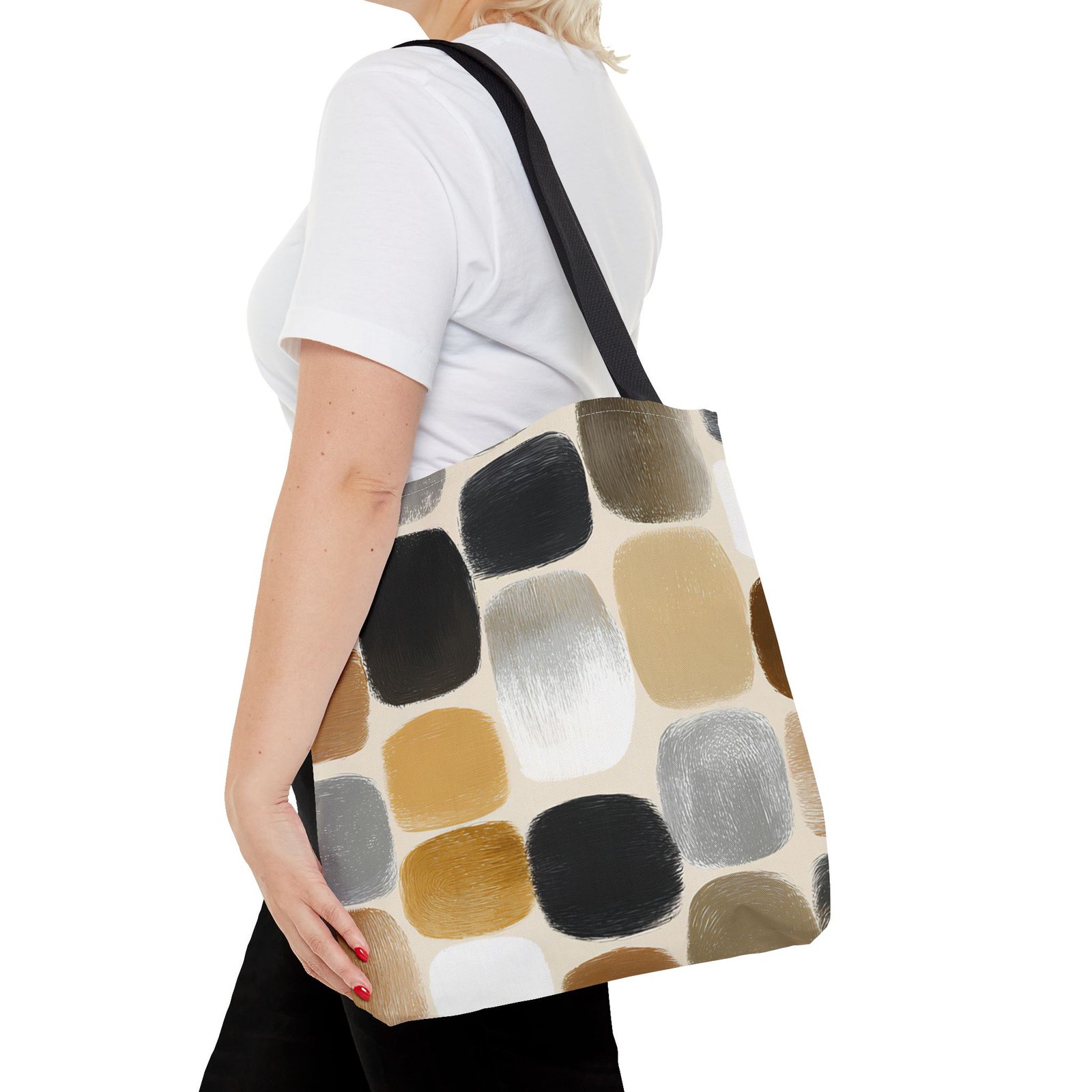 Chic Abstract Tote Bag, Stylish Reusable Shopping Bag, Fashionable Handbag for Everyday Use, Eco-Friendly Gift, Minimalist Tote - Image 8