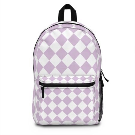 Chic Purple Diamond Backpack | Stylish School Bag, Trendy Travel Pack, Unique Tote for Teens, Casual Daypack, Perfect Gift for Students