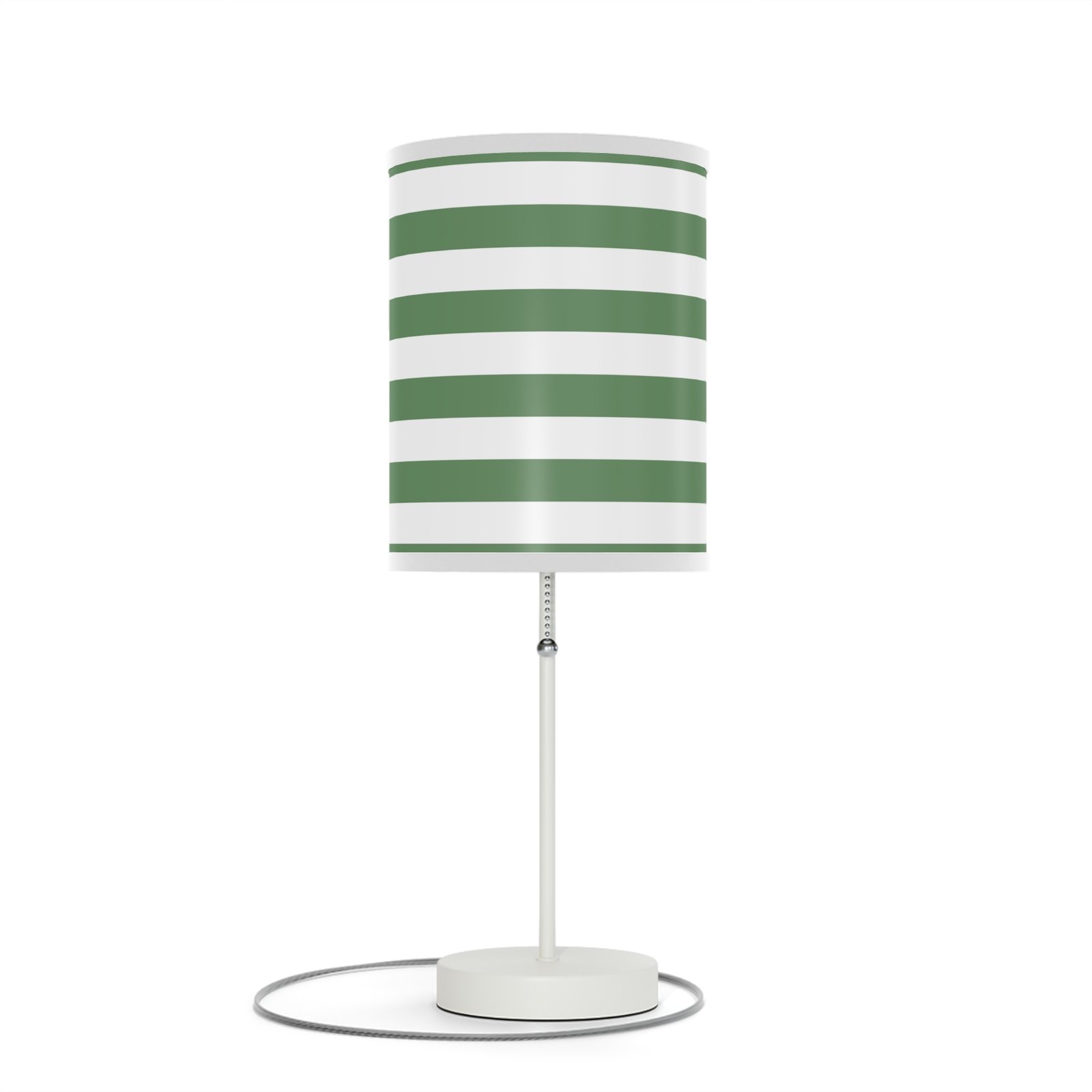 Chic Striped Table Lamp, Modern Decor, Home Lighting, Green and White Accent, Bedroom or Living Room Nightstand, Unique Gift Idea - Image 5