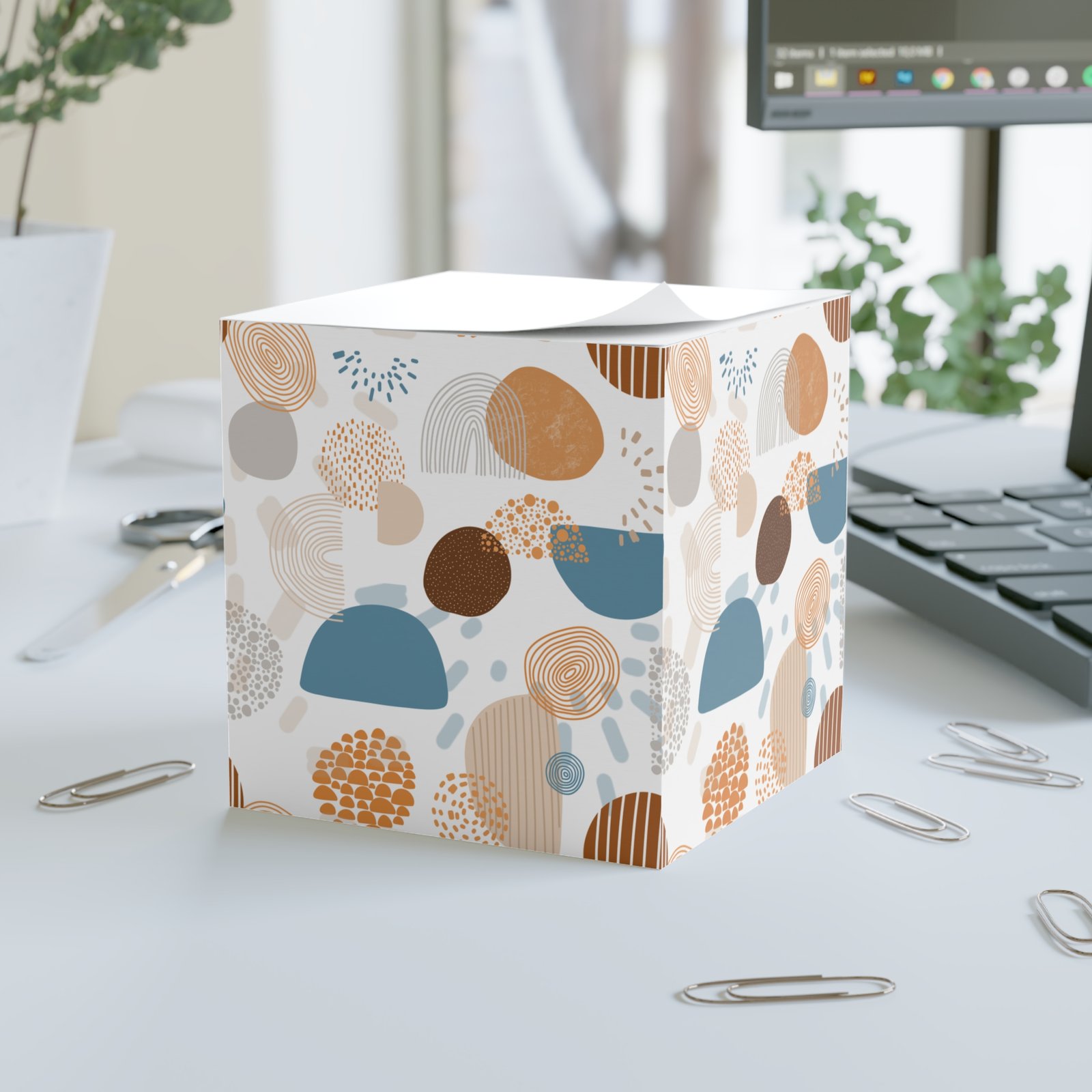 Chic Note Cube for Organization, Modern Desk Decor, Gift for Students, Home Office Essentials, Stylish Stationery - Image 3
