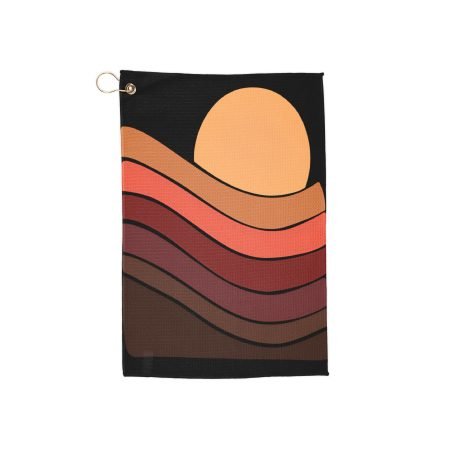 Sunset Waves Golf Towels | Vibrant Sports Towel for Golfers | Gift for Golf Lovers | Functional Accessories | Eco-Friendly Towels