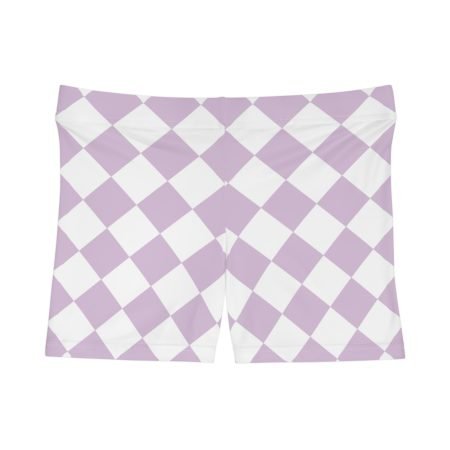 Stylish Women's Lavender Checkered Shorts, Summer Comfort Wear, Lounge Shorts, Cute Activewear, Festival Outfit, Everyday Essentials