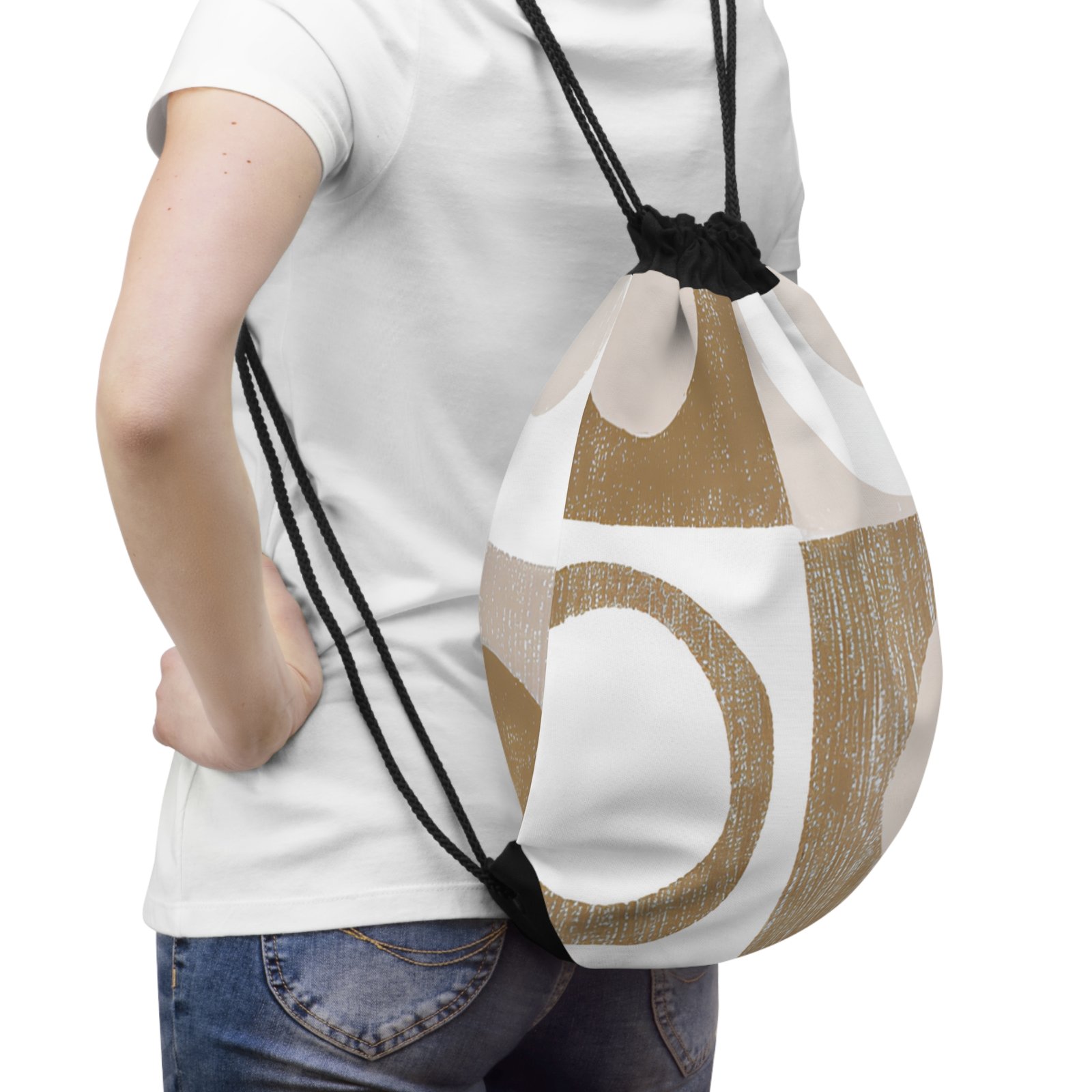Chic Minimalist Drawstring Bag | Stylish Gym, Gym Bag, Casual Tote, Travel Accessory, Trendy Backpack - Image 4