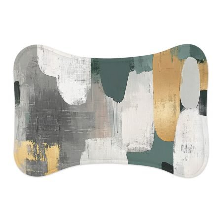 Stylish Pet Feeding Mat for Chic Pet Lovers, Abstract Art Pet Bowl Mat, Modern Dog Feeding Mats, Unique Pet Accessory, Home Decor for Pets