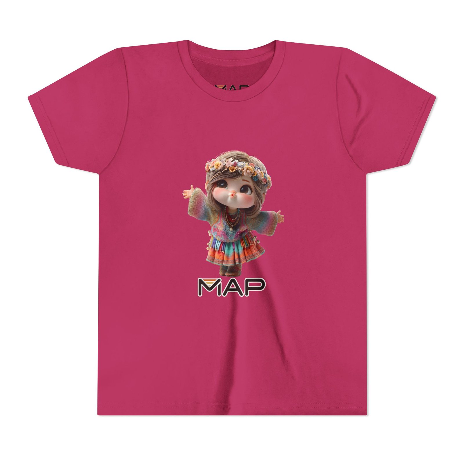 Youth Short Sleeve Tee with 'MAP' Graphic, Fun Kids Tee, Gift for Birthdays, Summer Wear, Festival Outfit, Playful Shirt - Image 53