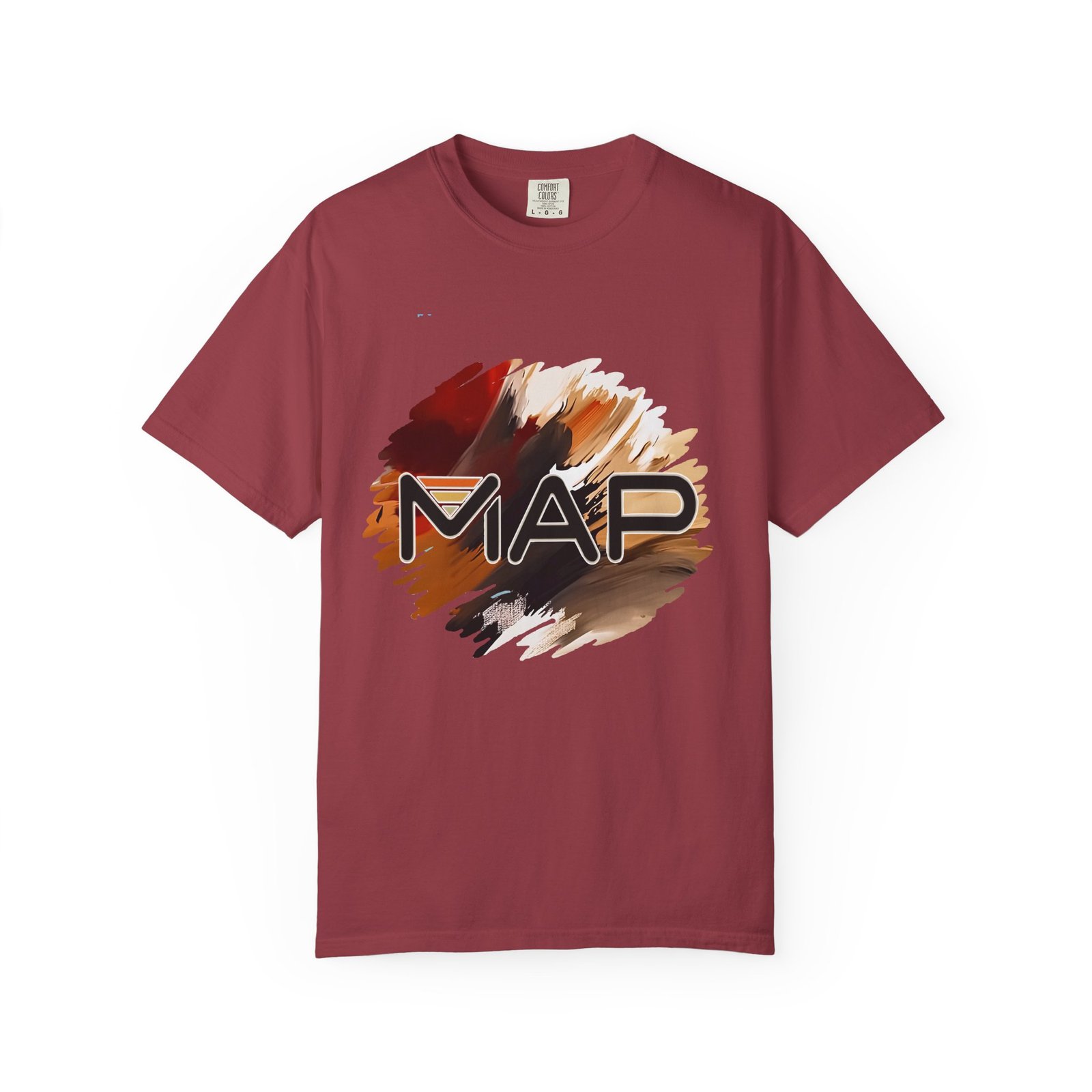 Garment-Dyed T-Shirt with Abstract Map Design, Casual Tee for Travel Lovers, Unisex Fashion, Perfect Gift for Adventurers, Graphic Tee - Image 57