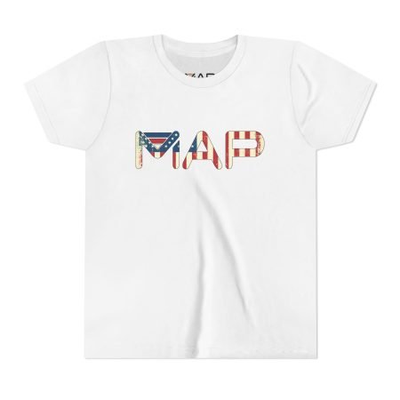 Youth Short Sleeve Tee with MAP Design - Fun Casual Wear, Ideal for Outdoor Adventures, Gifts for Kids, Summer Wear, Birthday Presents